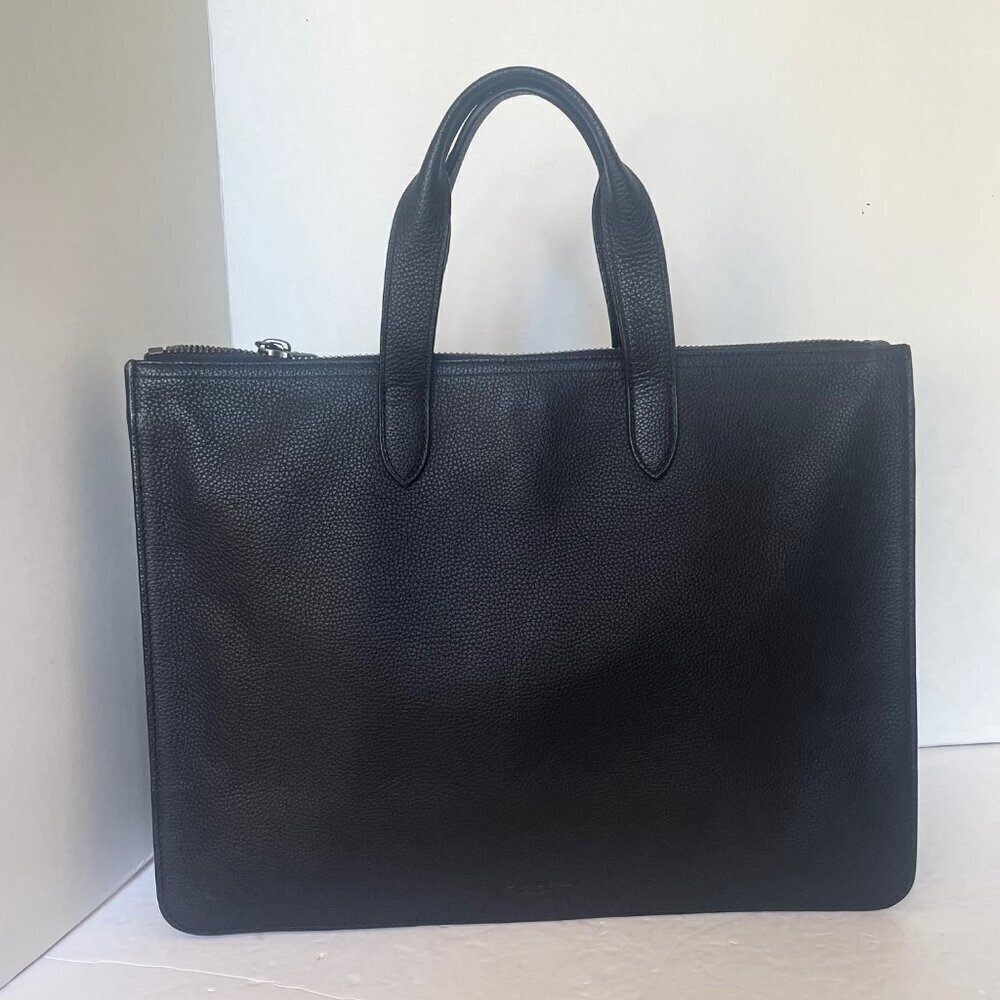 Coach Metropolitan Soft Briefcase Black Leather Laptop Bag Crossbody Slim Pocket - Picture 2 of 16